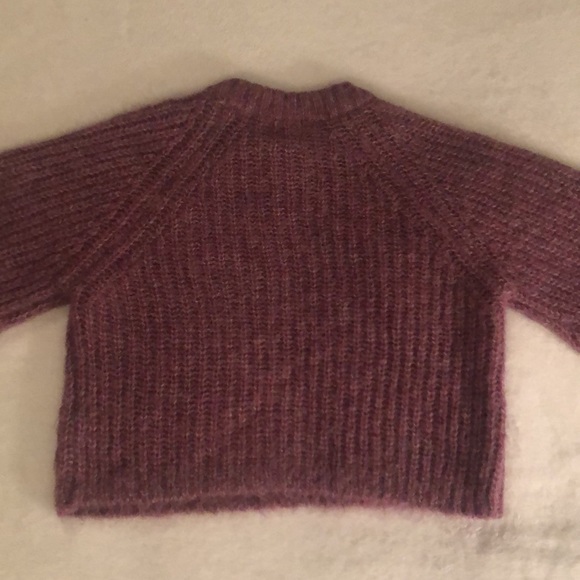 NWT wool-blend, cropped, plum, full-sleeve sweater, chunky rib sweater from H&M - Picture 10 of 12